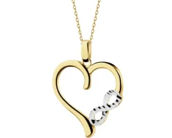 Złota zawieszka - serce, nieskończoność