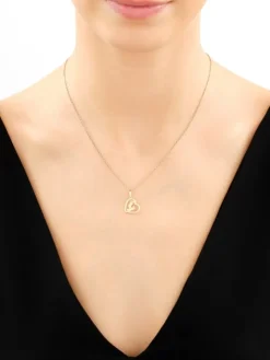 Złota zawieszka - serce, stópki