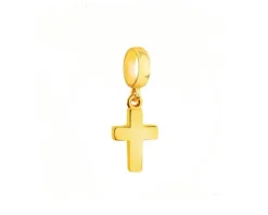 Złota zawieszka beads - krzyż
