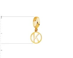 Złota zawieszka beads - litera K