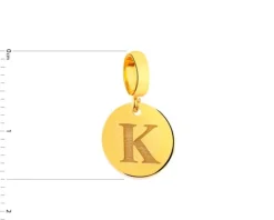 Złota zawieszka beads - litera K