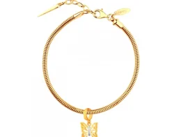 Złota zawieszka beads - motyl