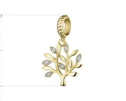 Złota zawieszka beads z diamentami - drzewko - 0,01 ct - próba 375