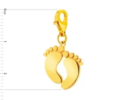 Złota zawieszka charms - stópki