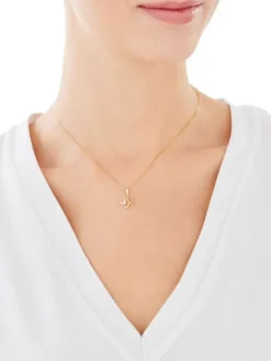 Złota zawieszka litera  N