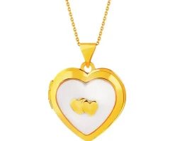 Złota zawieszka z agatem - puzderko - serca