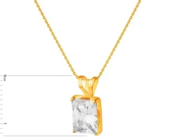 Złota zawieszka z cyrkonią