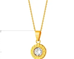 Złota zawieszka z cyrkonią