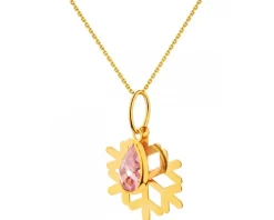 Złota zawieszka z cyrkonią