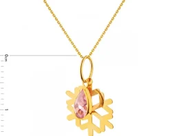 Złota zawieszka z cyrkonią