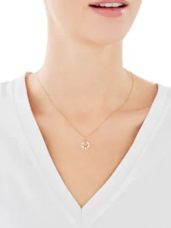 Złota zawieszka z cyrkonią