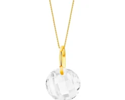 Złota zawieszka z cyrkonią