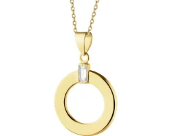 Złota zawieszka z cyrkonią - koło
