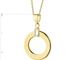 Złota zawieszka z cyrkonią - koło