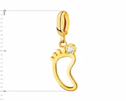 Złota zawieszka z cyrkonią beads - stópka