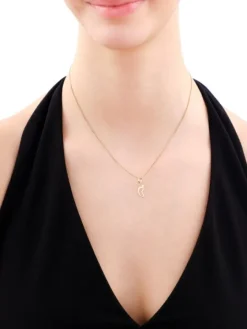 Złota zawieszka z cyrkonią beads - stópka