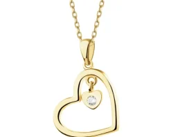 Złota zawieszka z cyrkonią - serca
