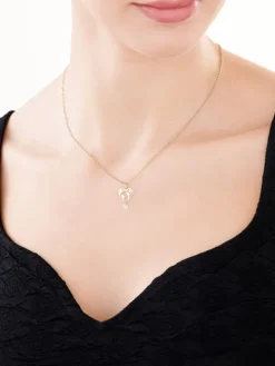 Złota zawieszka z cyrkonią - serce, mapa świata