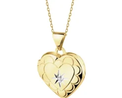 Złota zawieszka z cyrkonią - puzderko - serce