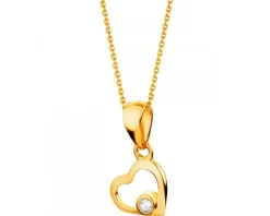 Złota zawieszka z cyrkonią - serce