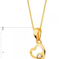 Złota zawieszka z cyrkonią - serce