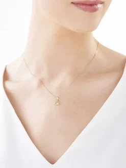 Złota zawieszka z cyrkonią - serce