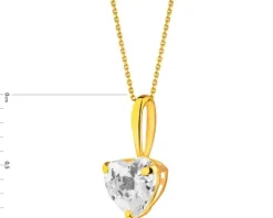Złota zawieszka z cyrkonią - serce