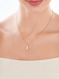 Złota zawieszka z cyrkonią - monstera