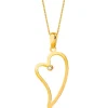 Złota zawieszka z cyrkonią - serce