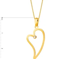 Złota zawieszka z cyrkonią - serce