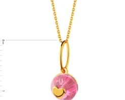 Złota zawieszka z cyrkonią - serce