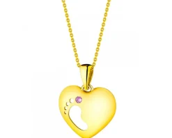 Złota zawieszka  z cyrkonią - serce