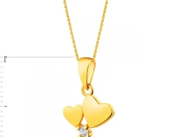 Złota zawieszka z cyrkonią - serca