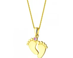 Złota zawieszka z cyrkonią - stópki