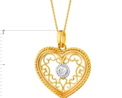 Złota zawieszka z cyrkonią - serce