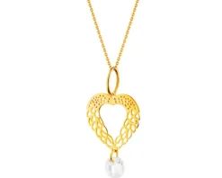 Złota zawieszka z cyrkonią - serce