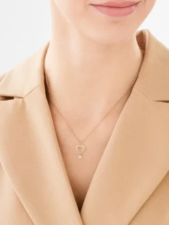 Złota zawieszka z cyrkonią - serce