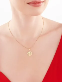 Złota zawieszka z cyrkonią - Księżyc