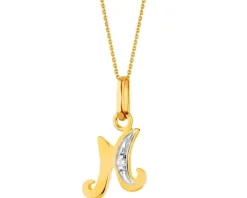 Złota zawieszka z cyrkonią - litera M