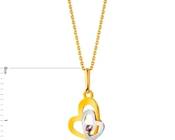 Złota zawieszka z cyrkonią - serca