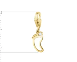 Złota zawieszka z cyrkonią charms - stópka