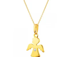 Złota zawieszka z cyrkonią - aniołek