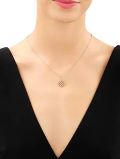 Złota zawieszka z cyrkoniami - rozeta