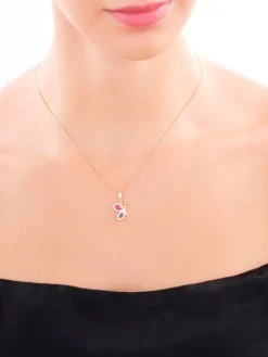 Złota zawieszka z cyrkoniami - motyl