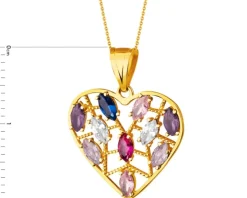 Złota zawieszka z cyrkoniami - serce