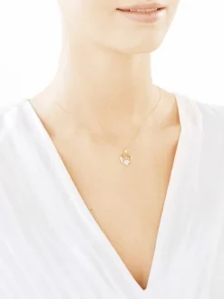 Złota zawieszka z cyrkoniami - serce