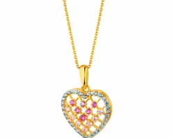 Złota zawieszka z cyrkoniami - serce