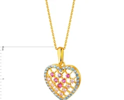 Złota zawieszka z cyrkoniami - serce