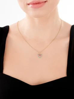 Złota zawieszka z cyrkoniami - serce