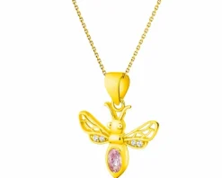 Złota zawieszka z cyrkoniami - pszczółka